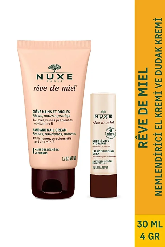 Nuxe Reve De Miel Creme Mains Et Ongles 30ml - Stick Levres 4gr - 1