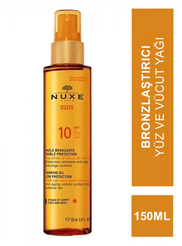 Nuxe Sun Spf 10 Güneş Bronzlaştırıcı Yüz ve Vücut Yağı - Nuxe