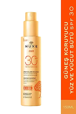 Nuxe Sun Spf30 Güneş Koruyucu Yüz ve Vücut Sütü Spreyi 150 ml - Nuxe
