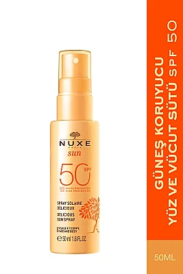 Nuxe Sun Spf50+ Delicious Sun Sprey - Güneş Koruyucu Yüz ve Vücut Spreyi - 50 ml - Nuxe