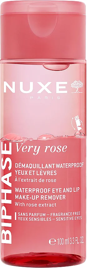 Nuxe Very Rose Gül Özlü Çift Bazlı Göz Makyajı Temizleme Suyu 100 ml - 1