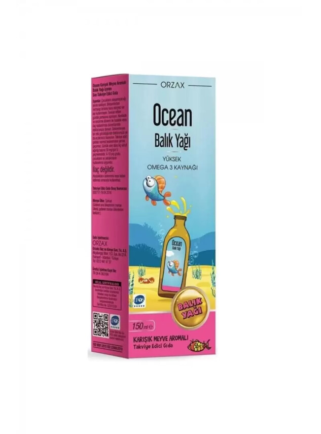 Ocean Balık Yağı Şurubu 150ml - Karışık Meyve Aromalı - Ocean