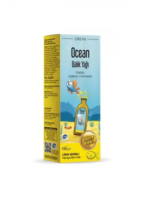 OUTLET - Ocean Balık Yağı Şurubu Limon Aromalı 150ml - Ocean