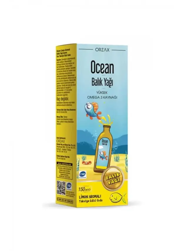 OUTLET - Ocean Balık Yağı Şurubu Limon Aromalı 150ml - 1