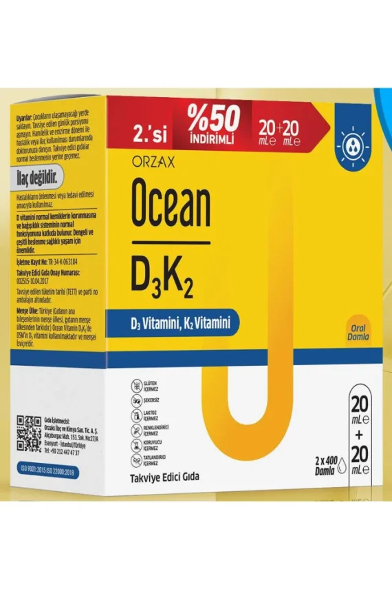 Ocean D3K2 Damla 20ml x 2 Adet Avantajlı Paket - 1