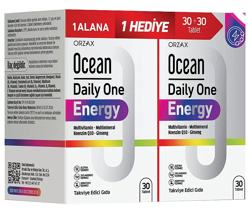 Ocean Daily One Energy 30 Tablet - 1 Alana 1 Bedava - 1