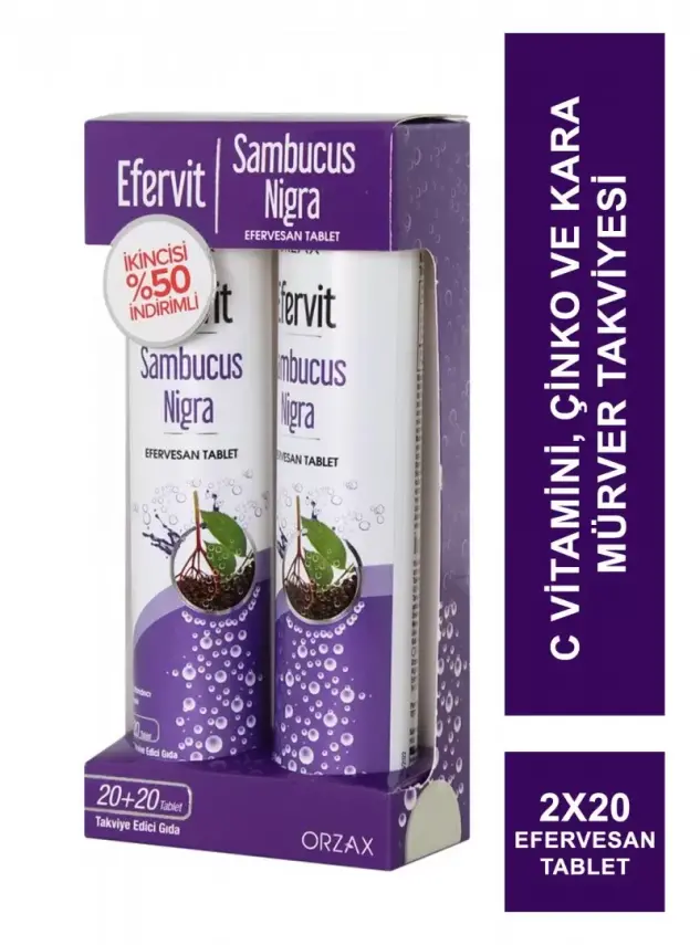 Ocean Efervit Sambucus Nigra 20 Efervesan Tablet x 2 Adet - 1