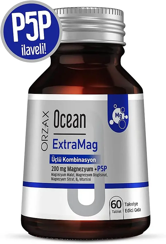 Ocean ExtraMag Üçlü Kombinasyon P5P ilaveli 60 Tablet Takviye Edici Gıda - 1