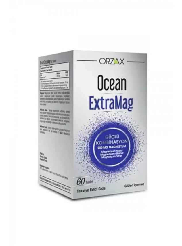 Ocean ExtraMag Üçlü Kombinasyon Takviye Edici Gıda 60 Tablet - Ocean