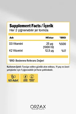 Ocean Gummies D3K2 Vitamin Çiğnenebilir 60 Softgel - 3