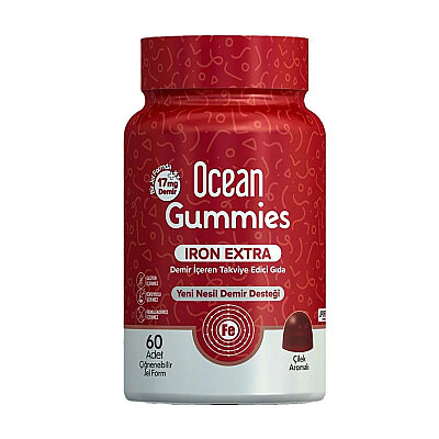 Ocean Gummies Iron Extra 60 Çiğnenebilir Jel Form - Ocean