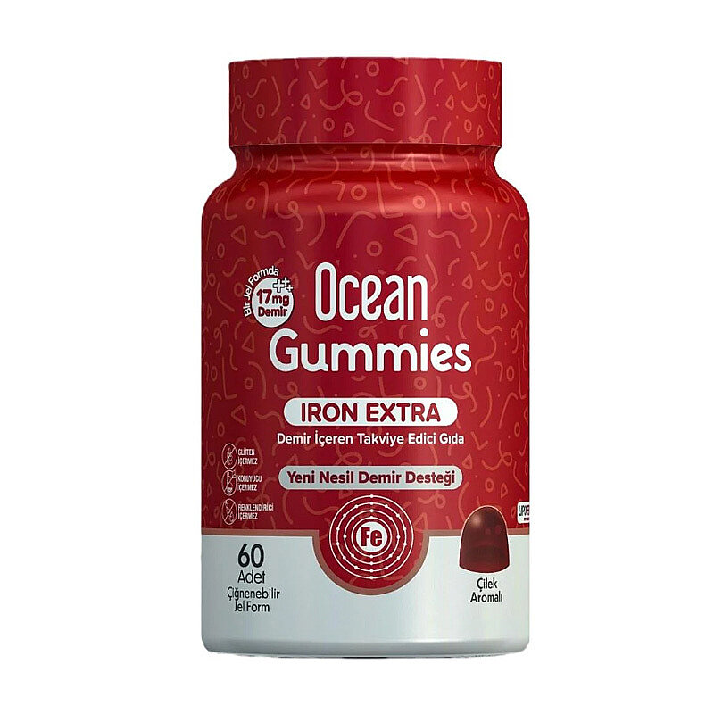 Ocean Gummies Iron Extra 60 Çiğnenebilir Jel Form - 1