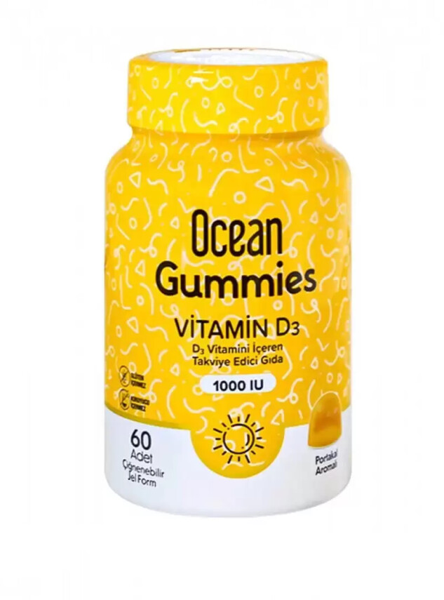 Ocean Gummies Vitamin D3 1000IU 60 Yumuşak Tablet - Ocean
