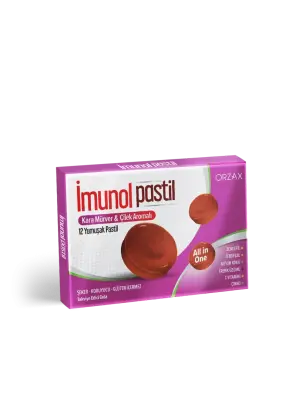 Ocean İmunol Kara Mürver & Çilek Aromalı Pastil 12 Adet - Ocean