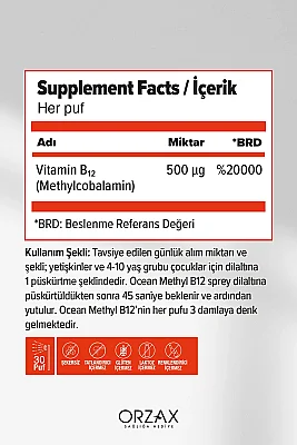 Ocean Methyl B12 500 mg Sprey 5 ml - 3