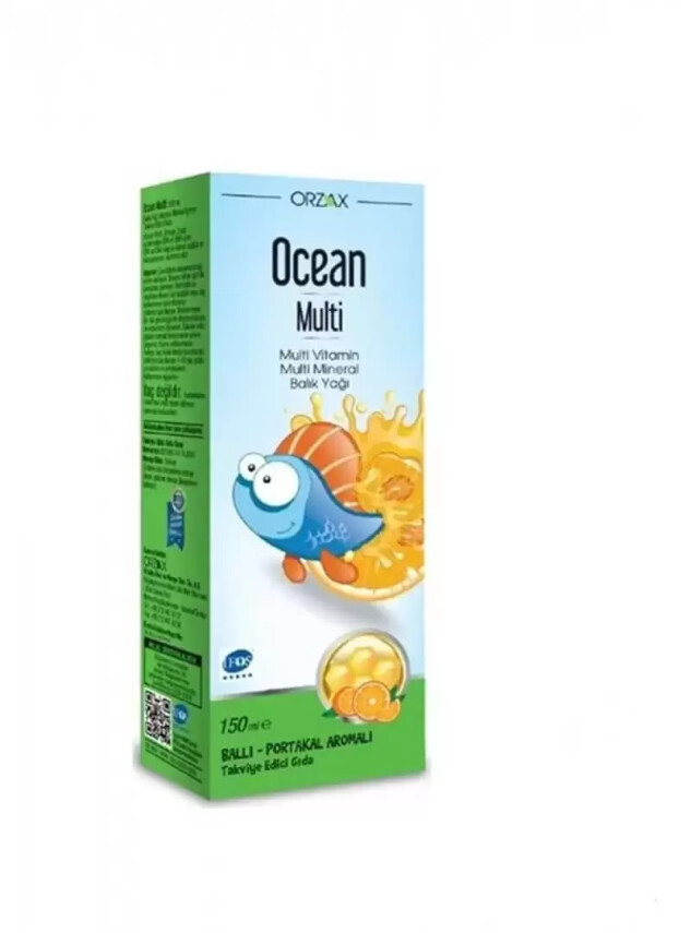 Ocean Multi Şurup Balık Yağı Bal ve Portakal Aromalı 150 ml - Ocean