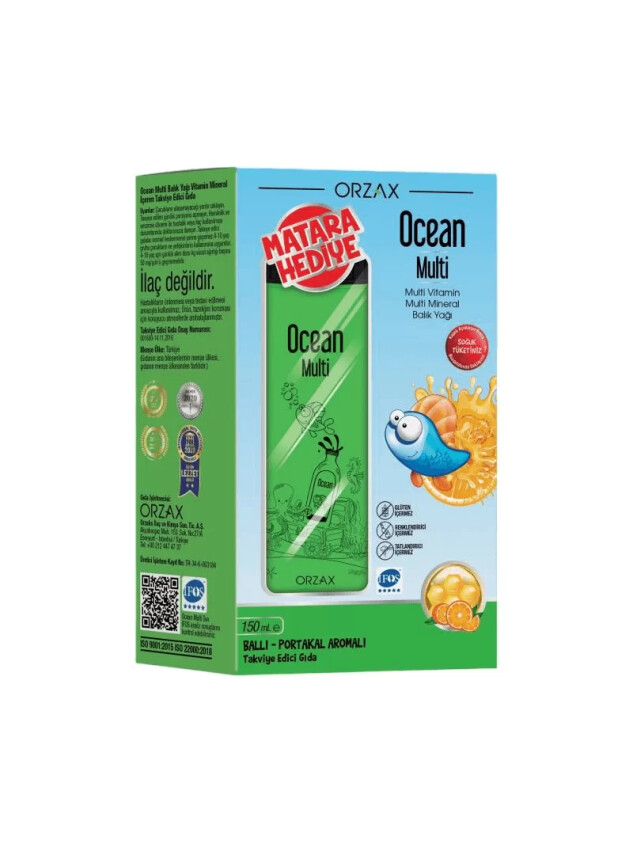 Ocean Multi Şurup Ballı ve Portakal Aromalı 150 ml - Matara Hediyeli - Ocean
