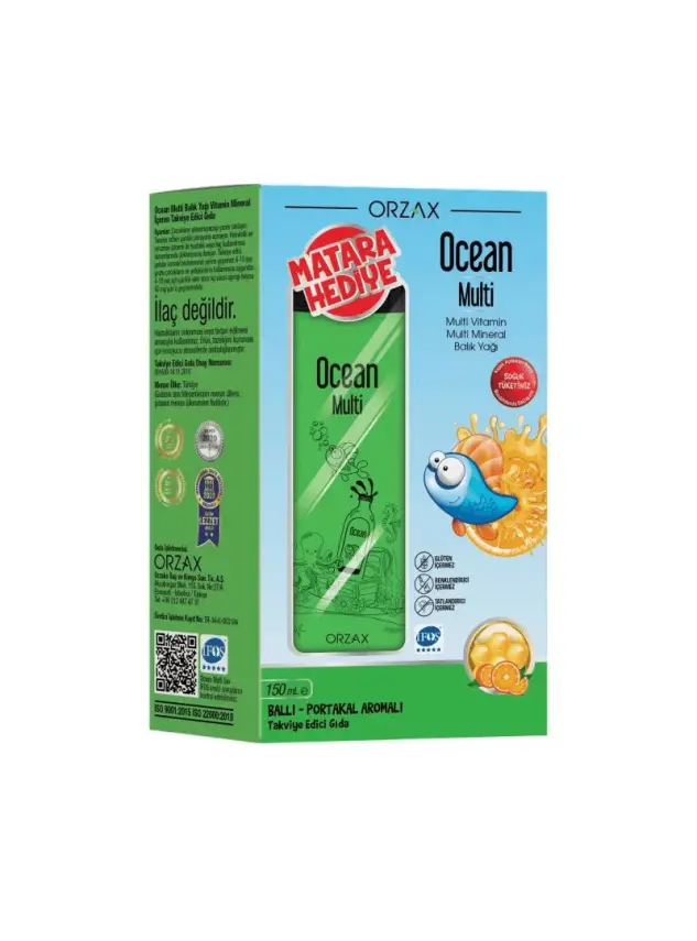 Ocean Multi Şurup Ballı ve Portakal Aromalı 150 ml - Matara Hediyeli - 1