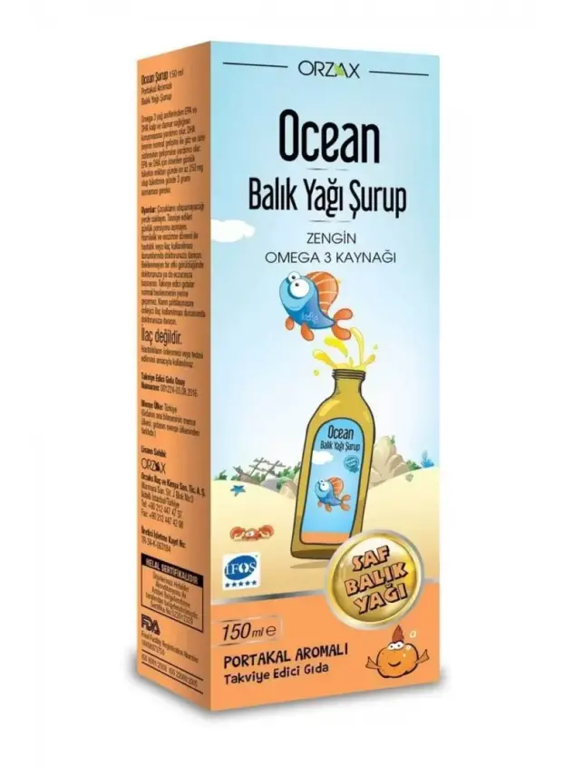 Outlet - Ocean Orange Portakal Aromalı Balık Yağı Şurup 150ml - 2