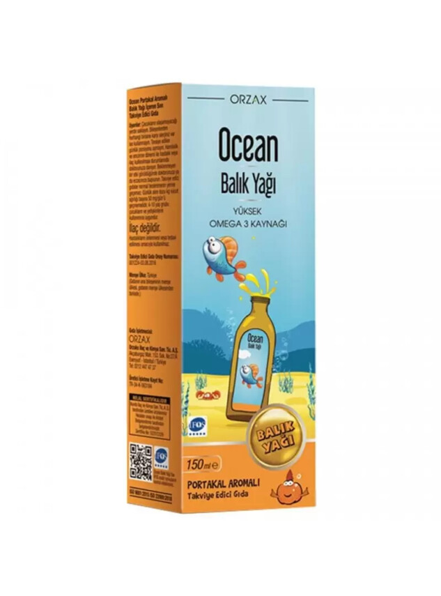 Ocean Orange Portakal Aromalı Balık Yağı Şurup 150ml - Ocean