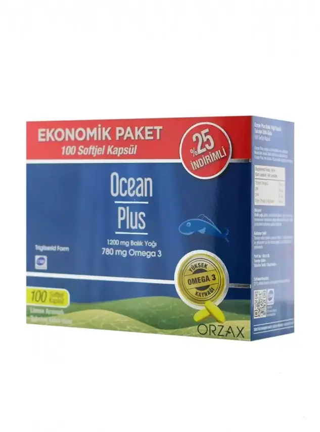 Ocean Plus 1200mg Limon Aromalı Takviye Edici 100 Kapsül | Ekonomik Paket - 1