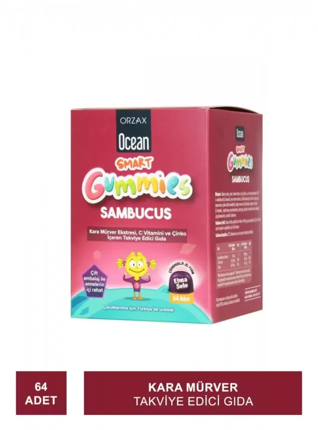 Ocean Smart Gummies Sambucus Takviye Edici Gıda 64 Adet - 1