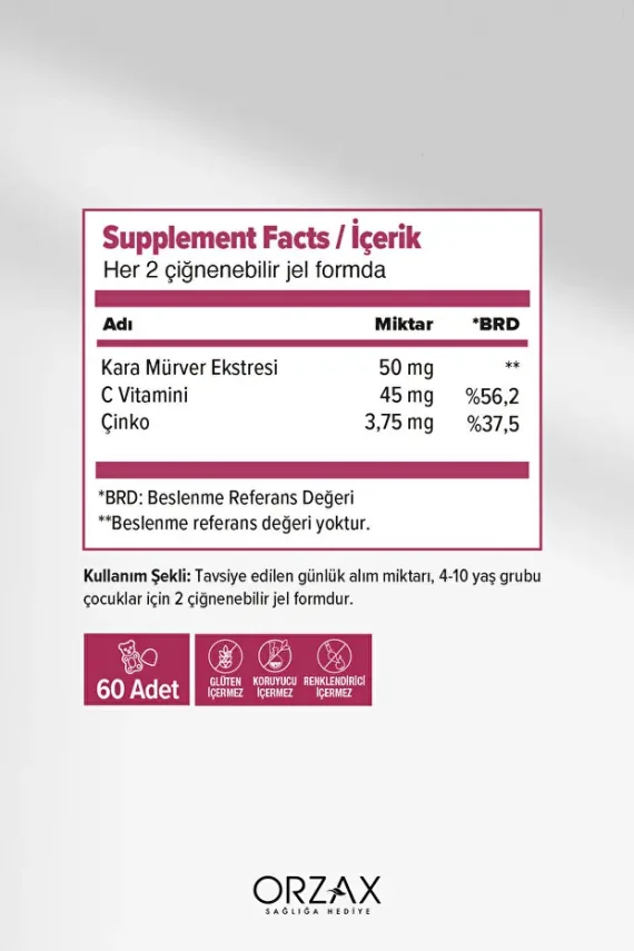 Ocean Smart Gummies Sambucus Takviye Edici Gıda 60 Adet - 2