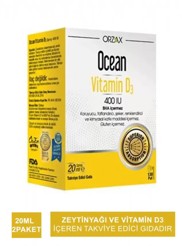 Ocean Vitamin D3 400 IU Sprey 20ml X 2 Paket - 2