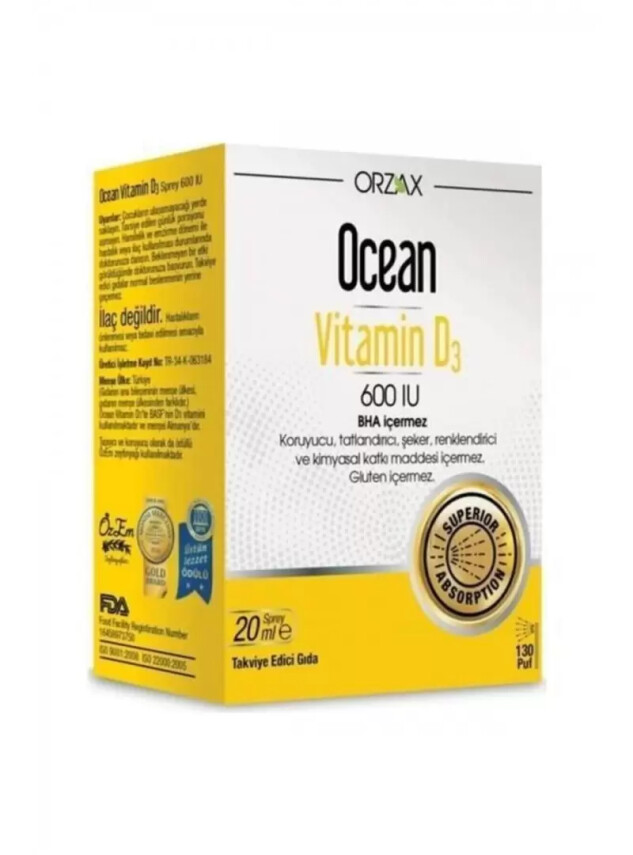 Ocean Vitamin D3 600 IU Sprey 20ml - Ocean