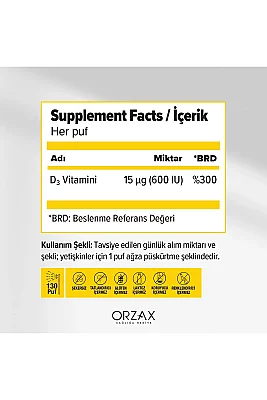Ocean Vitamin D3 600 IU Sprey 20ml - 2