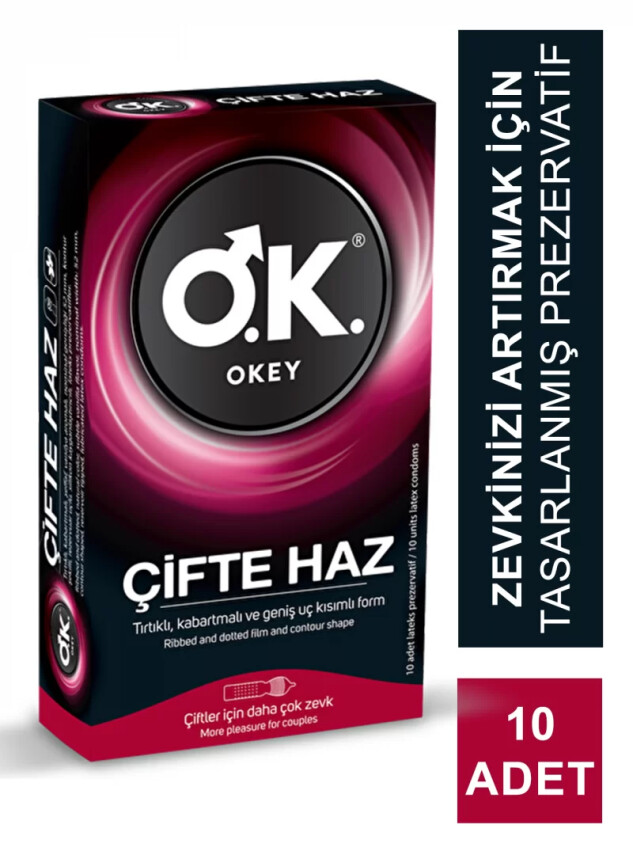 Okey Çifte Haz Prezervatif 10'lu - Okey