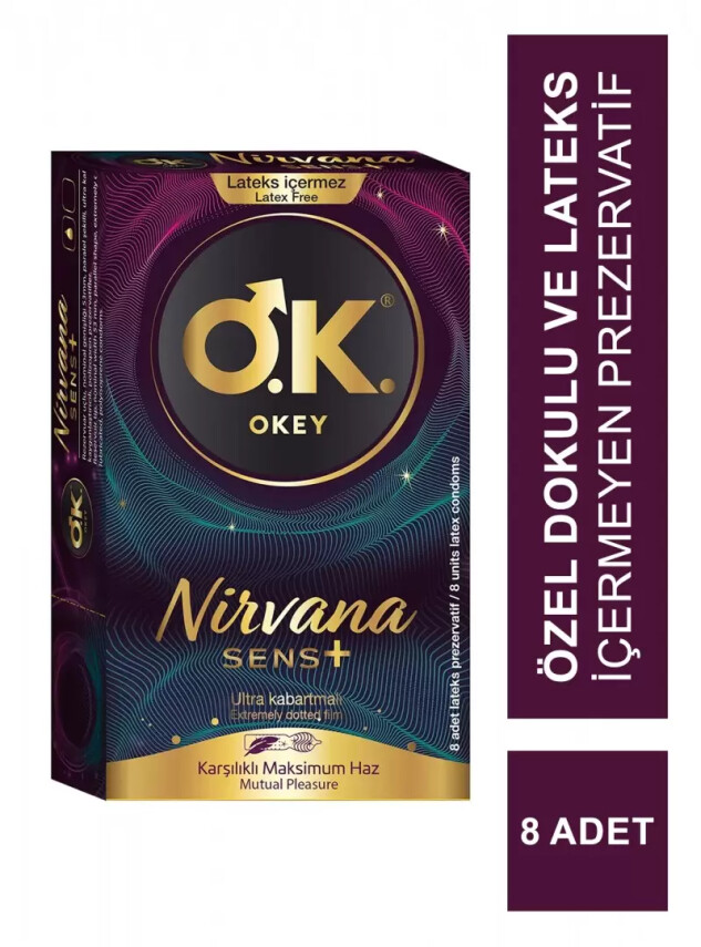 Okey Nirvana Sens+ Prezervatif 8 Adet - Okey