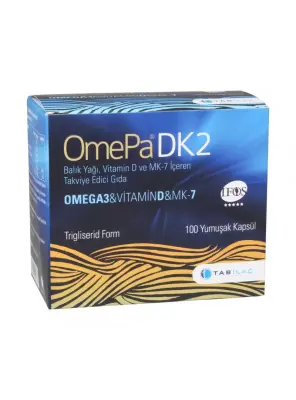 OmePa DK2 Omega 3 Vitamin D ve MK-7 100 Kapsül - Tabilaç