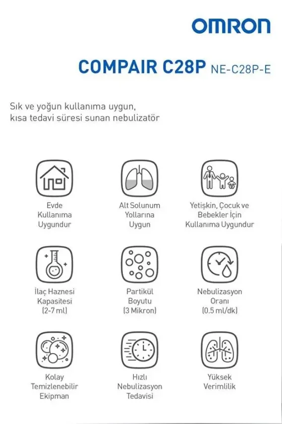 Omron NE-C28P Kompresörlü Nebülizatör - 3