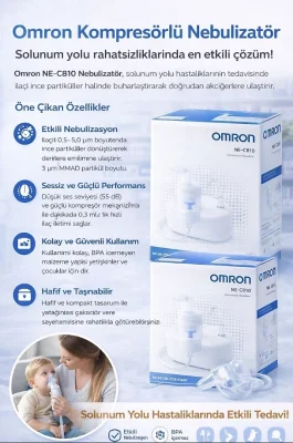 Omron NE-C810 Kompresörlü Nebülizatör Cihazı - 2