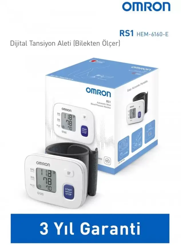 Omron RS1 Tansiyon Aleti Dijital Bilekten Ölçer - 1