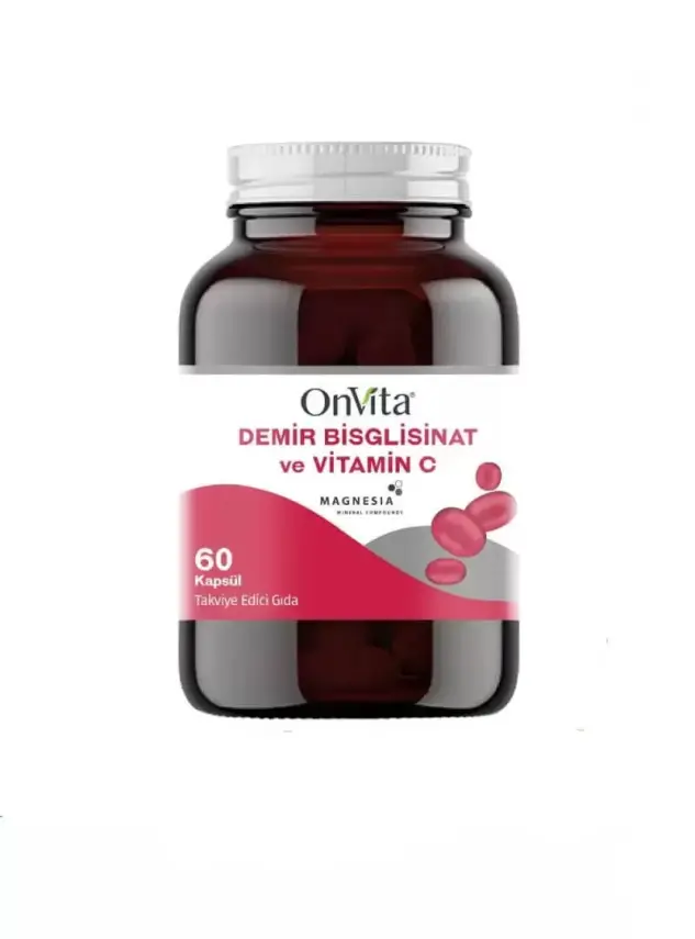 OnVita Demir Bisglisinat & Vitamin C 60 Kapsül - 1