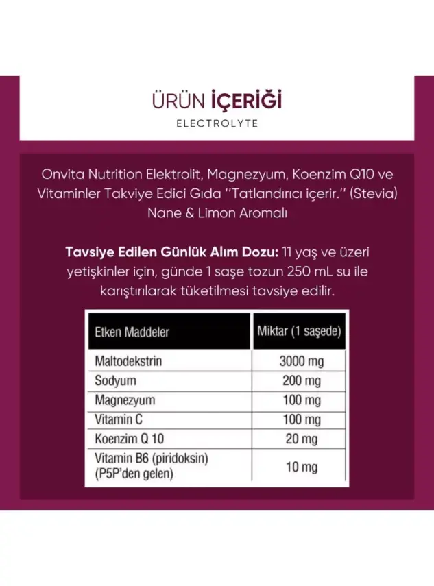 OnVita Nutrition Electrolyte 30 Saşe - 3