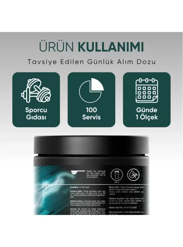 OnVita Nutrition Taurine Aminoasit 300gr - 3