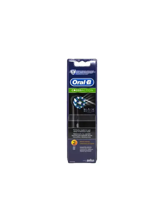 Oral-B Cross Action Black Edition Siyah 2'li Diş Fırçası Yedek Başlık - 1