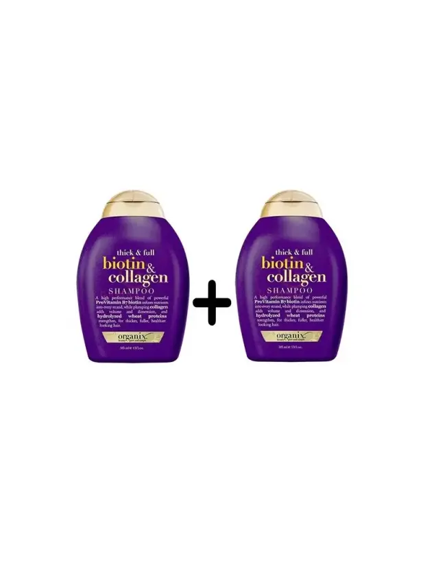 Organix Biotin & Collagen Shampoo 385 ml - Full Dolgunlaştırıcı ve Uzatıcı Şampuan x 2 - 1