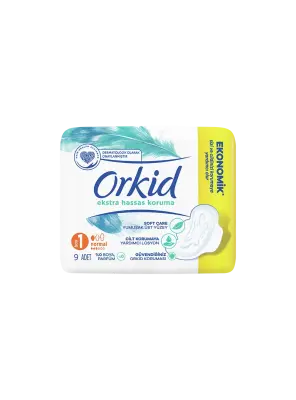 Orkid Ekstra Hassas Koruma Normal -Boy 1- Kanatlı Hijyenik Ped 9 Adet - 1