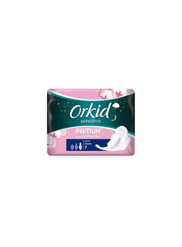 Orkid Sensitive 7'li Hijyenik Ped Gece Tekli Paket - 1