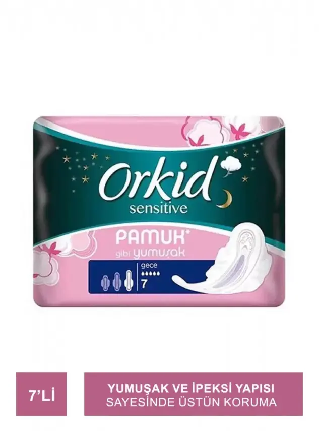 Orkid Sensitive 7'li Hijyenik Ped Gece Tekli Paket - 2