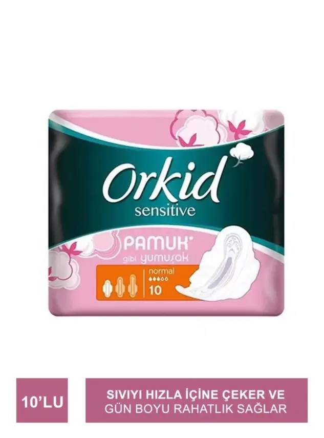 Orkid Sensitive Hijyenik Ped 10'lu Normal Tekli Paket - 2