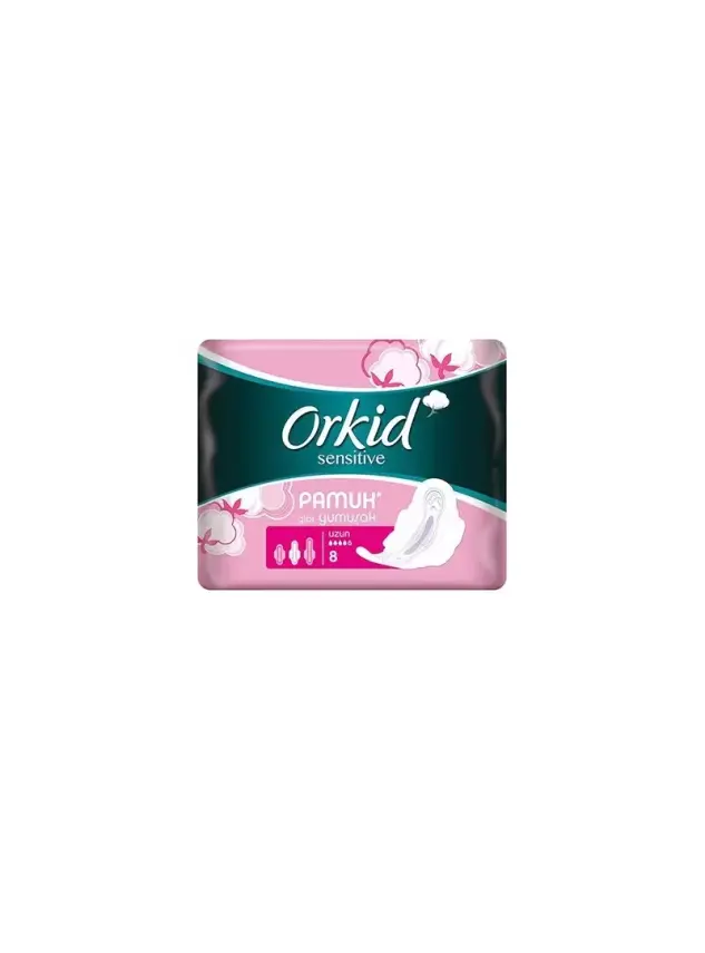 Orkid Sensitive Hijyenik Ped 8'li Uzun Tekli Paket - 1