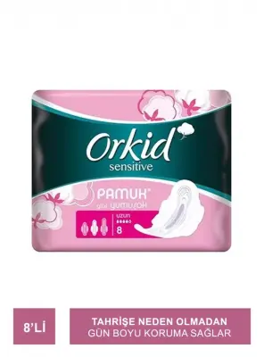 Orkid Sensitive Hijyenik Ped 8'li Uzun Tekli Paket - 2