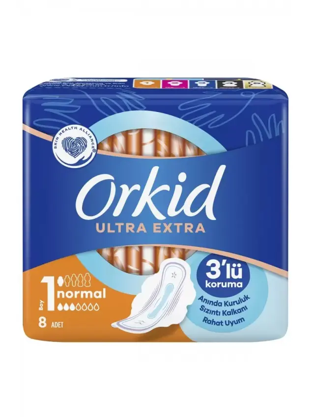 Orkid Ultra Extra Hijyenik Ped Normal Tekli Paket 8 Ped - 1