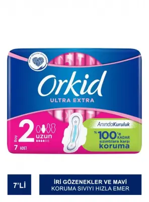Orkid Ultra Extra Uzun -Boy 2- Kanatlı Hijyenik Ped 7 Ped - 2