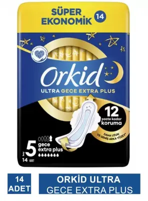 Orkid Ultra Gece Extra Plus - Boy 5 - Hijyenik Ped 14 Adet - 2